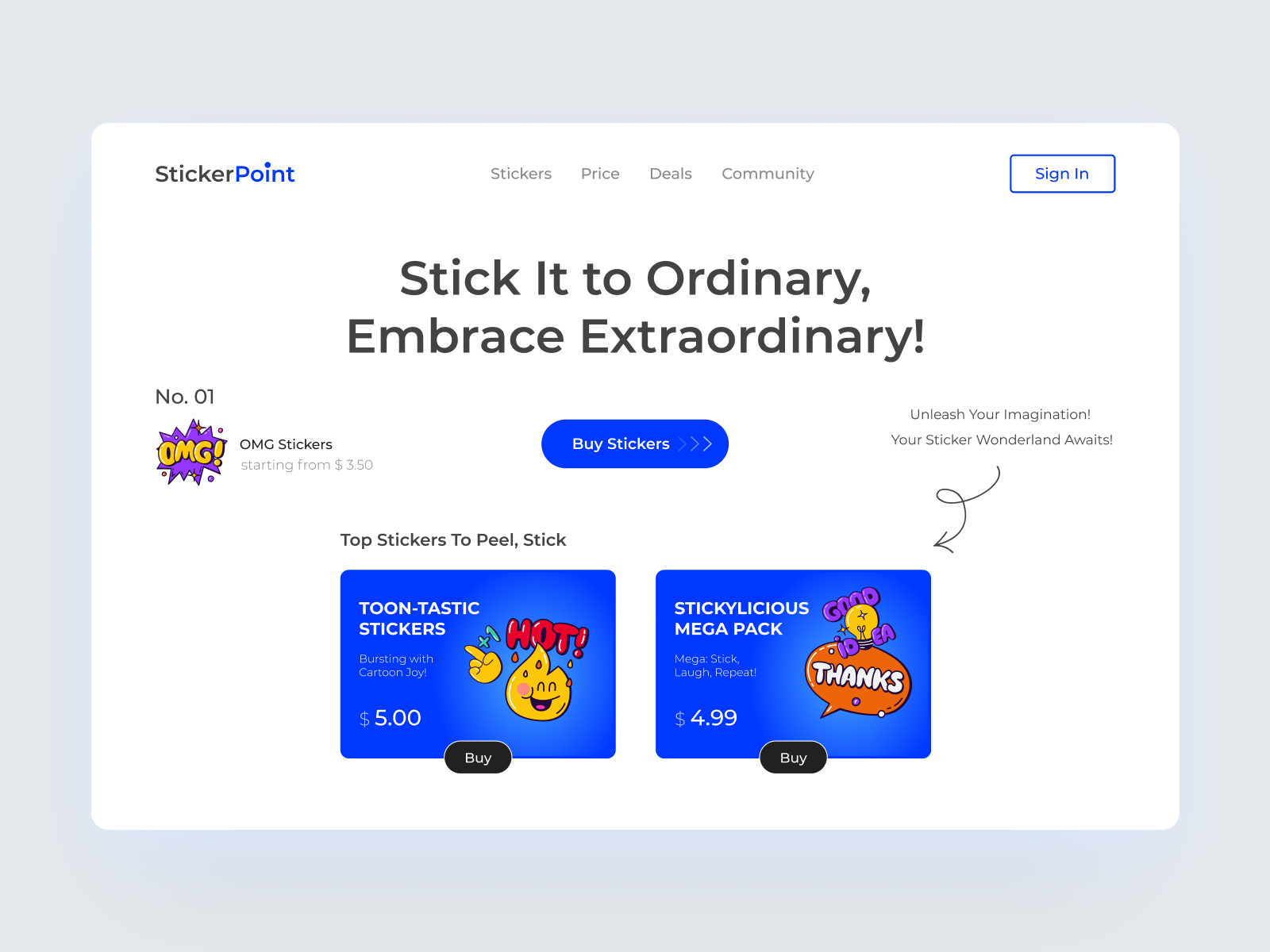 StickerPoint's Website: The Revolution for Stickers bootstrap brandidentity cartoon graphicdesign illustration responsivedesign sticker sticker design sticker site stickers tailwind typography ui uiux userexperience web design web ui webdesign website website design