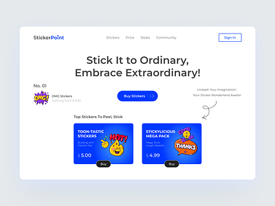 StickerPoint's Website: The Revolution for Stickers bootstrap brandidentity cartoon graphicdesign illustration responsivedesign sticker sticker design sticker site stickers tailwind typography ui uiux userexperience web design web ui webdesign website website design