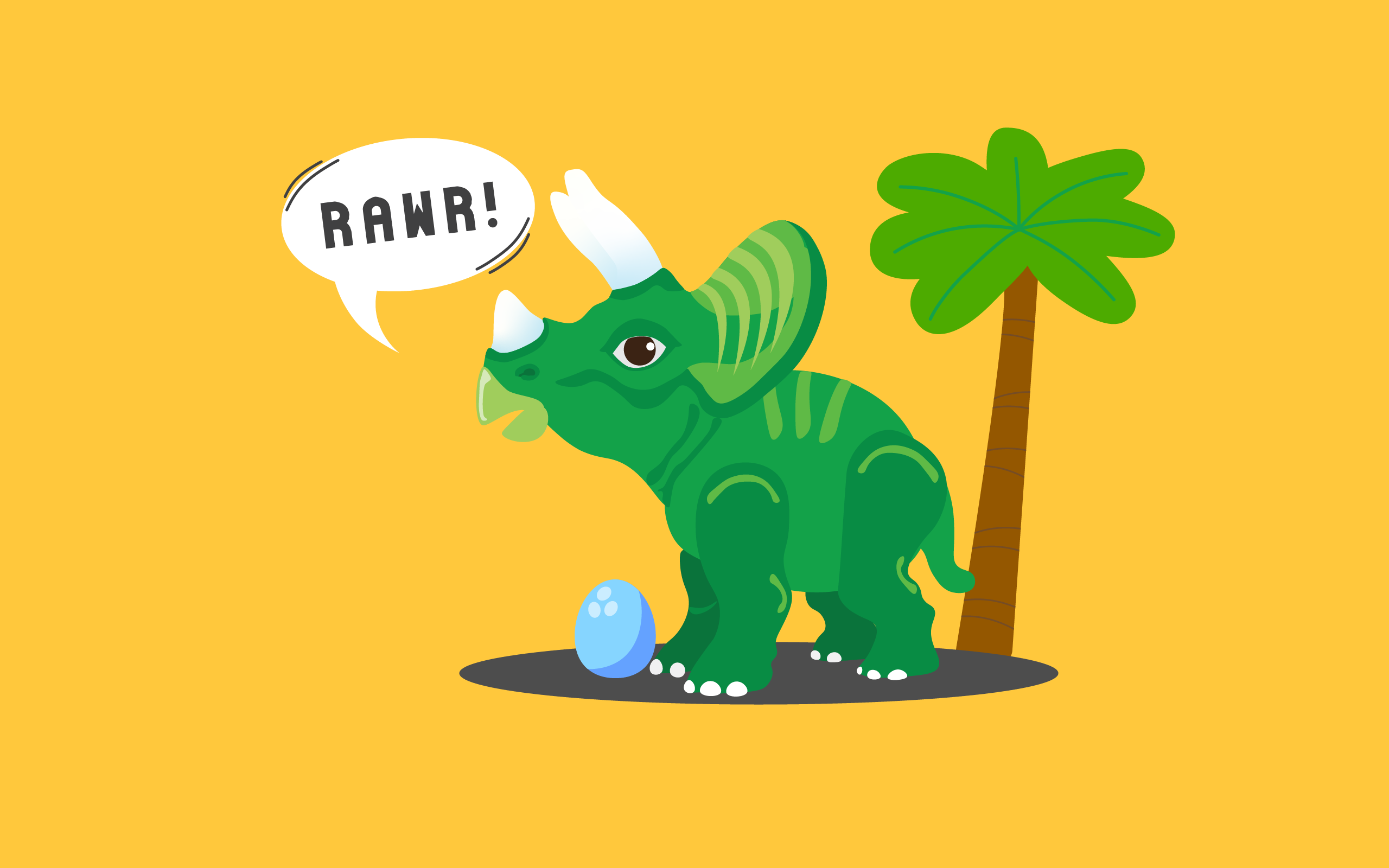 triceratops character design illustration mascot minimal vector