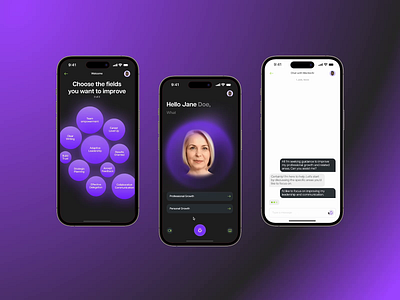 MentorAI • Mobile App Concept ai app chat chatbot coaching design mobile ui ux