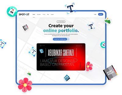 Spotout(Online Portfolio Maker) - UI and FrontEnd ai artificial intelligence classic design figma figma to html frontend html css maker online portfolio premium price template ui ux web design website design website developement