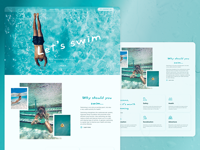 Landing page for Swimming Pool Shop design figma landing swim swimming swimmingpool tables ui ux website