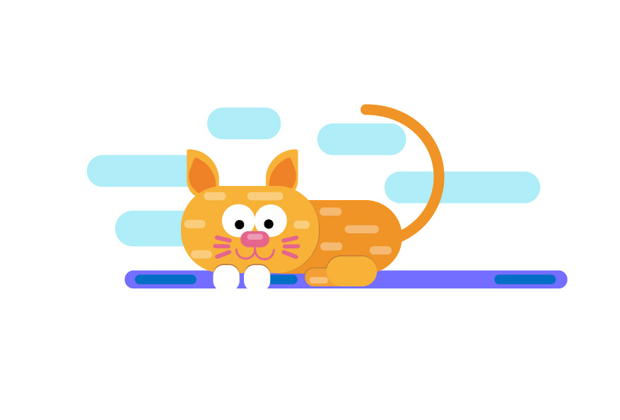 Pretend cat design ill illustration logo