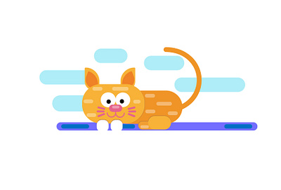 Pretend cat design ill illustration logo