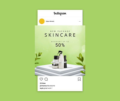 Skin Care | Instagram Feed | Social Media - Promotional ad best design creative design design flyer flyer design flyer template graphic design illustration logo product ui