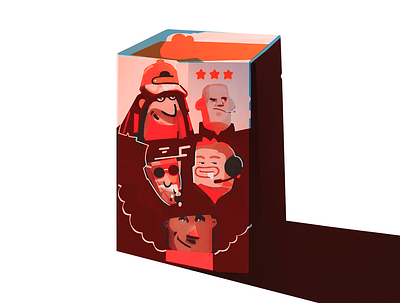 Box of matches box box of matches cap cartoon criminal illustration matches persons portraits