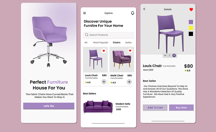 Furniture store mobile app ui by John Edeh on Dribbble
