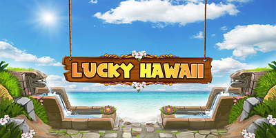 LUCKY HAWAII graphic design illustration slotgames ui