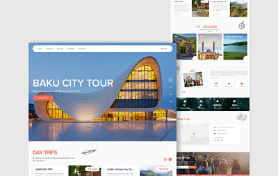 Travel tours website azerbaijan city city tour design landing page tour travel travel tour travel website ui ux website design