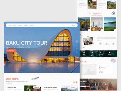 Travel tours website azerbaijan city city tour design landing page tour travel travel tour travel website ui ux website design