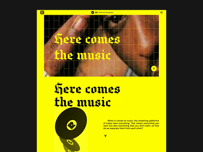 ROVR — Website 3d animation black homepage lp music player radio rovr ui ux we website yellow