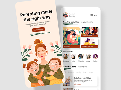 Parenting app design mobile app app design child app coaching app family app learning app mobile app mom app moms app parenting parenting app parenting app design parents app ui kit