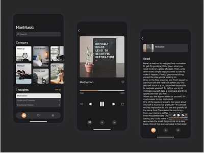 Player for non music content app design player ui ux