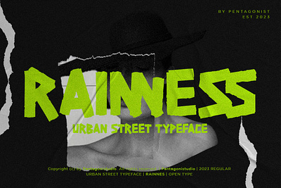 Rainness | Urban Font abstract artistic branding brush canva comic culture design fashion graffiti hip hop ink magazine poster spray street street art texture urban wall