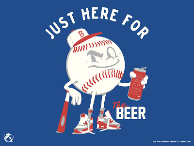 Just here for the Beer! baseball beer character design graphics illustration t shirt design tee design vector vector design