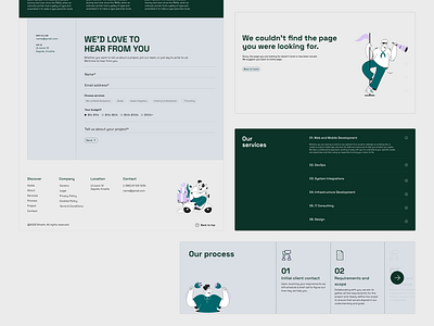 Ditobit web design 404 about us branding footer green homepage illustration ladingpage not founded page process section ui ux web website