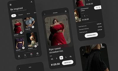 Women E-Commerce App app application dark design dress e commerce market mobile shop ui women