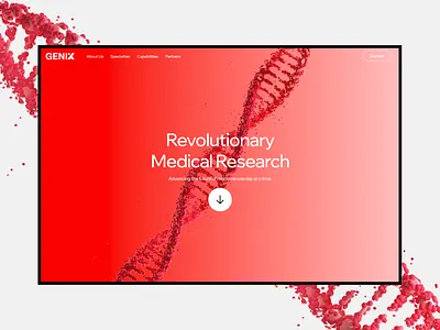 GENIX - Medical Research Website Concept branding design graphic design illustration logo ui ux web design web development webflow