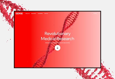 GENIX - Medical Research Website Concept branding design graphic design illustration logo ui ux web design web development webflow