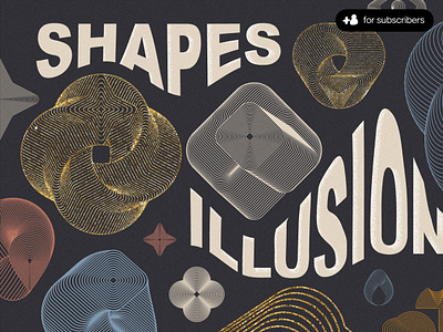 Retro Illusion Shapes abstract ai circles design eps graphics illusion lines pixelbuddha png retro shapes svg vector vintage wires