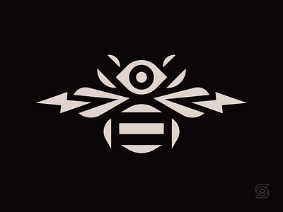Eye Bee bee eye geometric lightning bolt logo