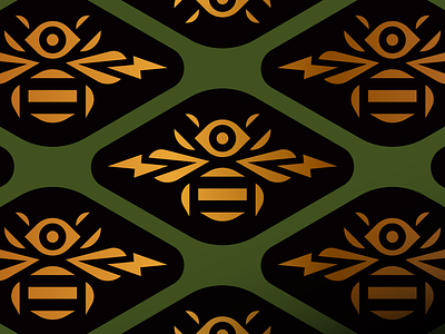 Eye Bee Pattern bee eye geometric lightning bolt logo pattern