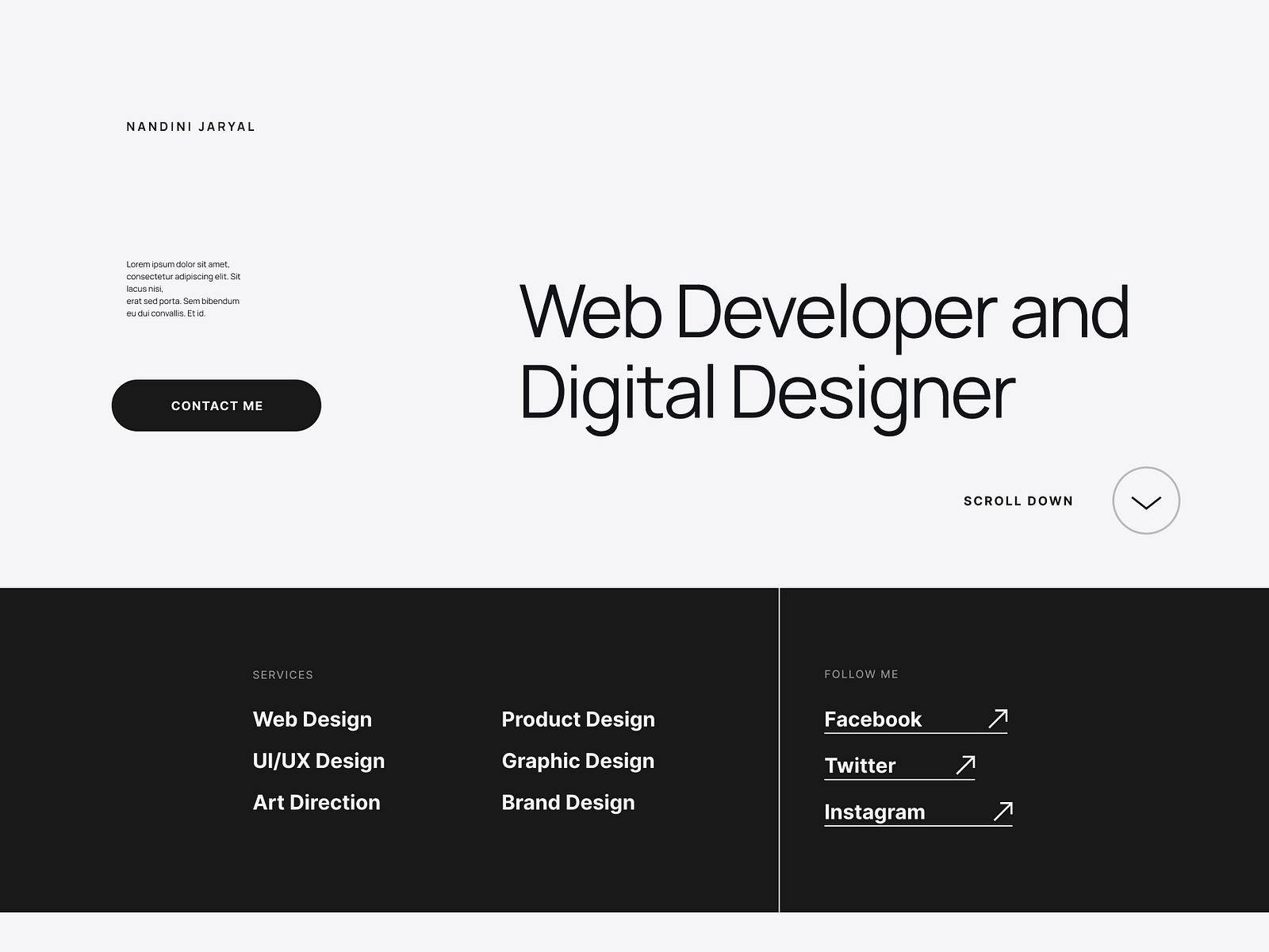 Minimalist Portfolio Website by enjae on Dribbble