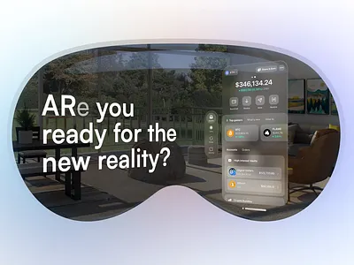 Crypto wallet app for Apple Vision Pro 3d app apple ar concept crypto defi mixed reality ui user experience user interface ux virtual reality vision pro vr wallet