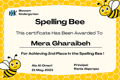 certificate certificate spelling bee