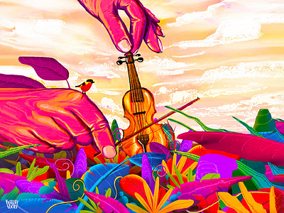 RHYTHM art artist cello colorful design dribble art illustration music musical nature rhythm vibrant