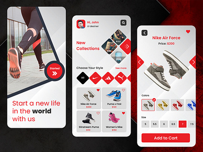 Shoe Store eCommerce App UI app design ecommerce store ui design ecommerce ui design mobile app mobile app design shoe shop online store app shoe store ecommerce ui ui ui design
