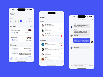 Task manager. Mobile app app appdesign branding chat design illustration ios design logo meeting mobile app mobileapp schedule task manager team ui ux uxui