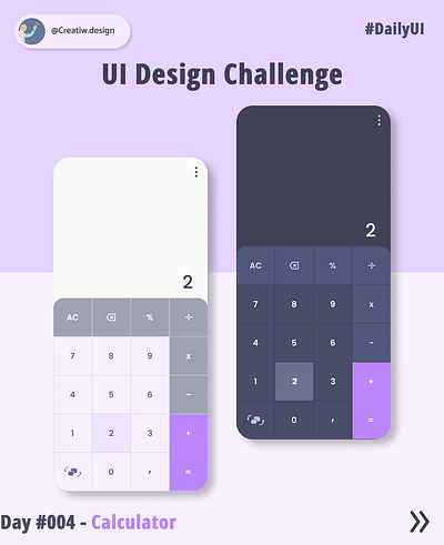 Calculator app - UI Design Challenge app creatiw design dailyui design designer ui ui ux userinterface gameonline