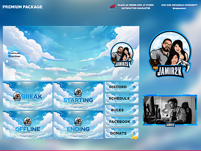 Cute family theme full twitch package 2d ads animation branding design game graphic design illustration logo motion graphics socialmedia streamer streaming twitch twitch overlay ui vector viral