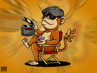 Mascot Monkey Studio 99designs behance cine cinematographer director evanscrea logotoons mascot character monkey movie studio vector
