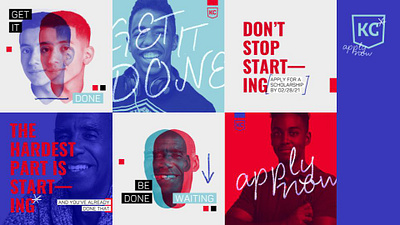 KC Scholars blue branding design graphic design handwritten red social