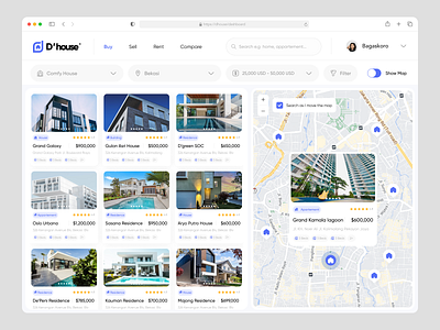 D'house - Real Estate Dashboard agency agent appartement architecture building buy land dashboard dashboard design house interior map product product design property real estate rent residence ui ux web app