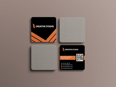 Square Business card black metal square business card