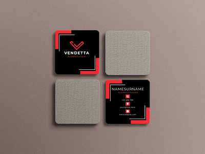 Square Business card black metal square business card