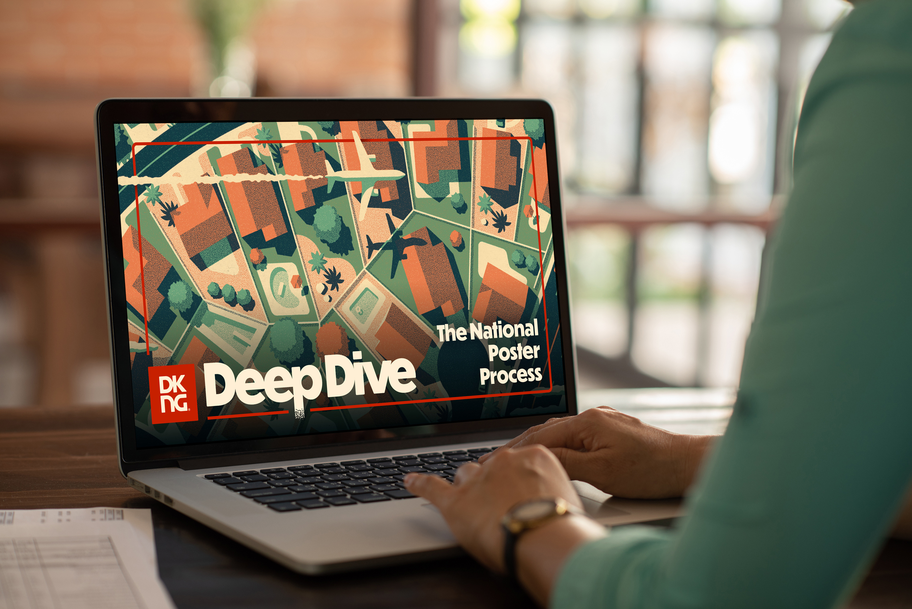 A "Deep Dive" into The National diptych posters dan kuhlken deep dive design diptych dkng dkng studios geometric houses illustration nathan goldman neighborhood plane poster suburbs vector youtube