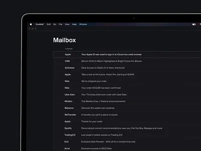 Simple mail client bold client design email minimal reduction sas simple software swiss ui ux vector website