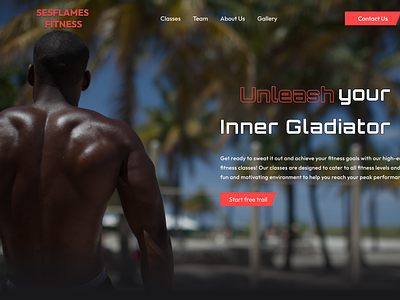 SESFLAMES FITNESS - Online Gym Website adobexd branding fitness fitness website graphic design gym gym instructor ui uiux website