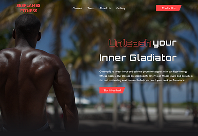 SESFLAMES FITNESS - Online Gym Website adobexd branding fitness fitness website graphic design gym gym instructor ui uiux website