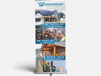 Woodside Standing Banner banner design graphic design hiring job product trade