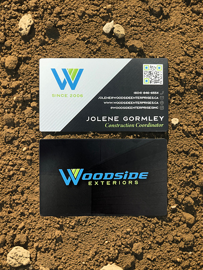Woodside Business Cards business cards construction design graphic design product