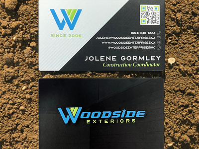 Woodside Business Cards business cards construction design graphic design product