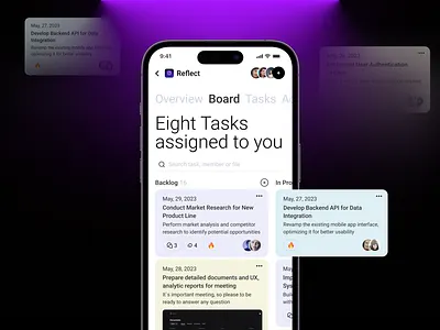 Kanban board from Task Manager Application app application clean concept design digital iphone kanban mobile product responsive task tracking ui ux web