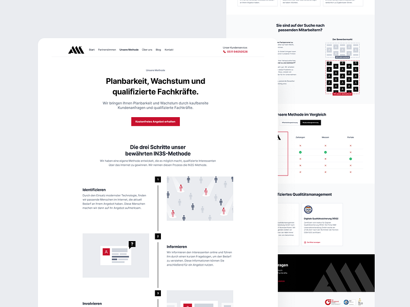 👥 Sub page for A&M Unternehmerberatung agency illustrations landingpage mitarbeiterfindung neukundengewinnung recruiting webdesign webflow website