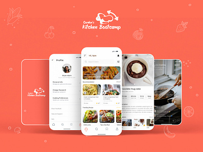 Cooking Trainee Application UX/UI design adobe xd appication design cooking app design figma logo mobile application mockup prototyping ui userflow wireframe