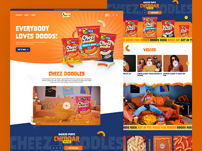 Cheez Doodles Web Design banner banner design branding design ecommerce finsweet illustration landing page logo relume snacks ui ui design web design webflow website website ui